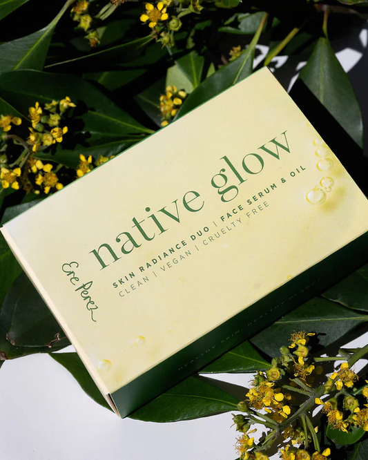 caja del set Native Glow Ere Perez vista frontal disponible en Blumma