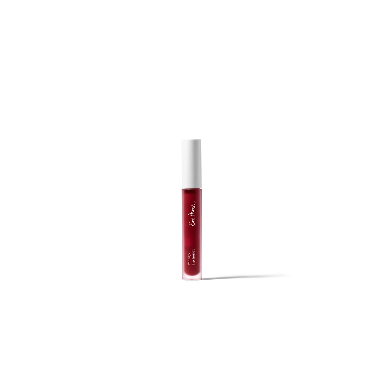 vista frontal envase sostenible de lipgloss con mango ere perez tono crush en fondo blanco disponible en blumma