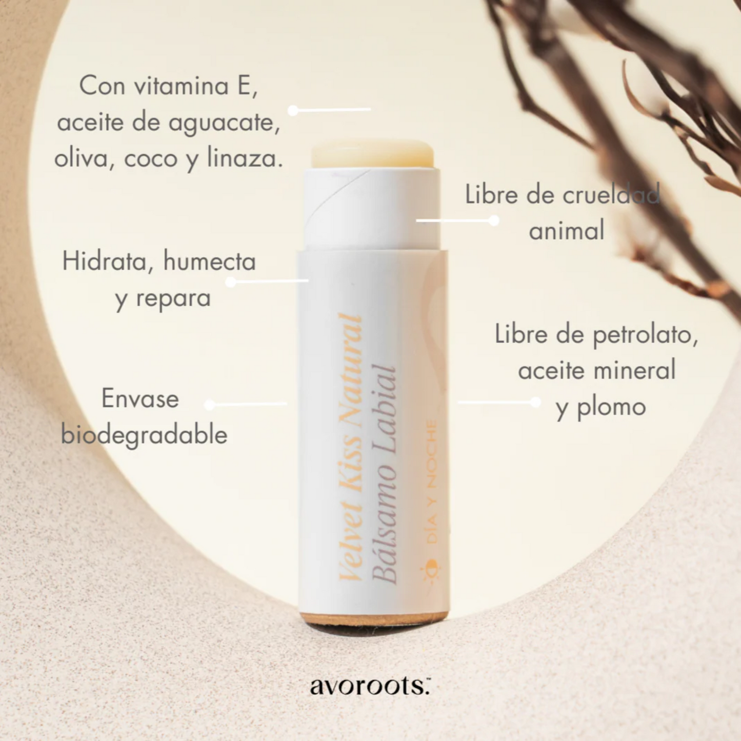 inforafia del balsamo labial hidratante de avoroots