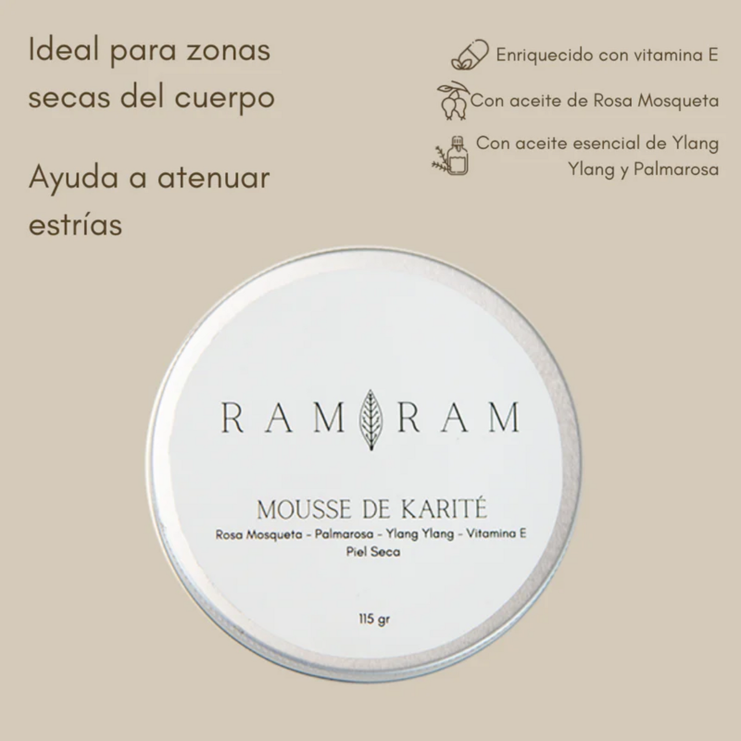 infografia de los beneficios del mousse de karite ram ram