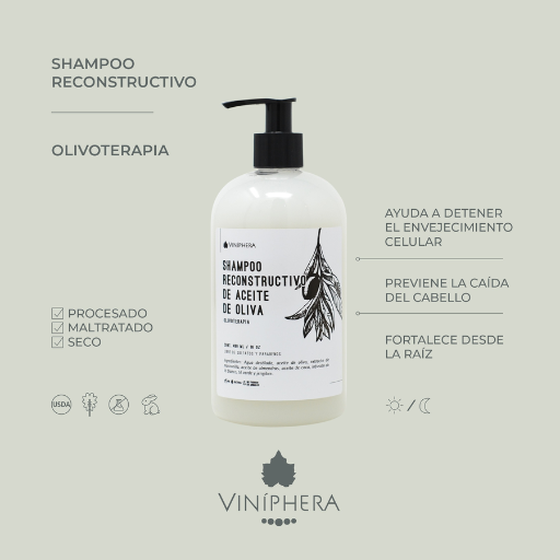 Shampoo reconstructivo de aceite de oliva