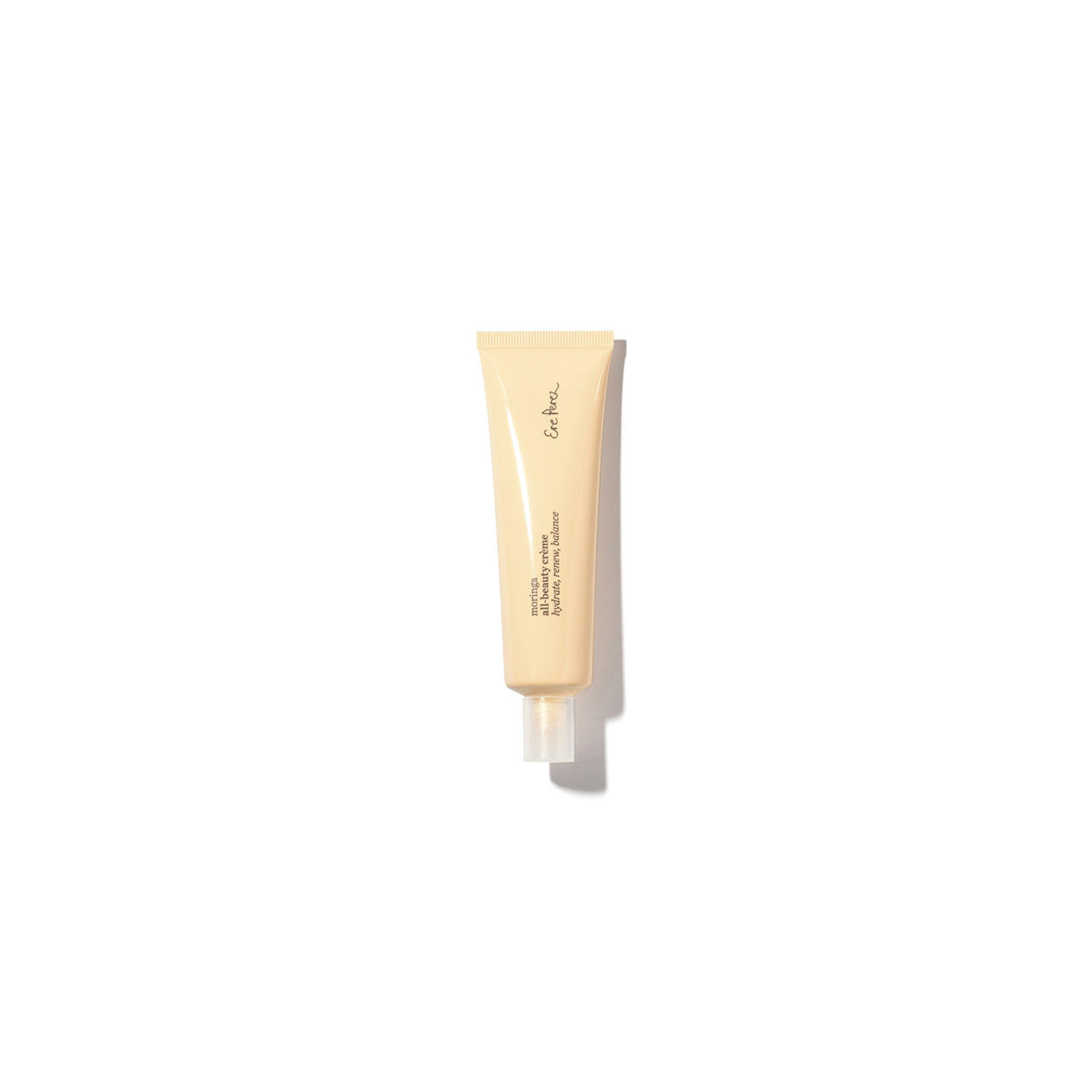 Envase plastico de Crema facial con Moringa Ere Perez en fondo blanco disponible en BLUMMA