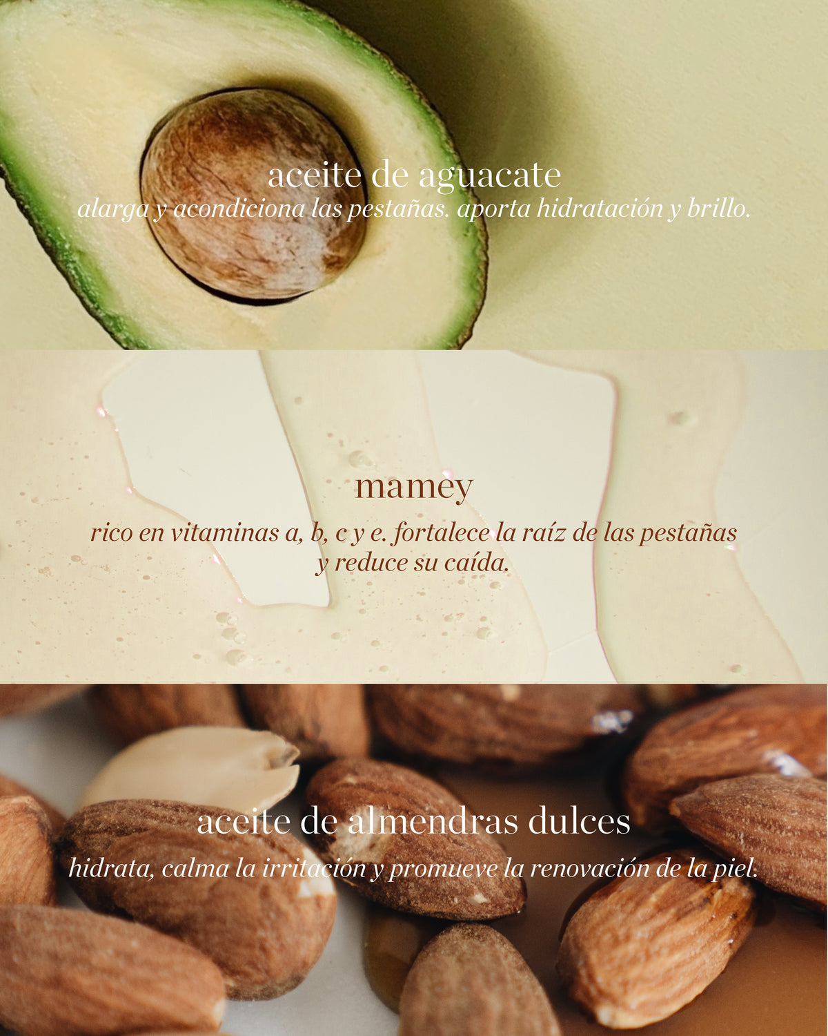 beneficios de los ingredientes del rimel mascara de pestañas con aceite de almendras de ere perez