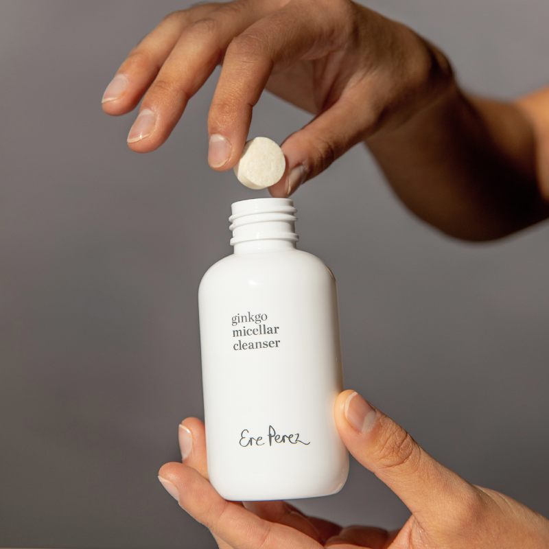 Agua micelar con gingko en tabletas