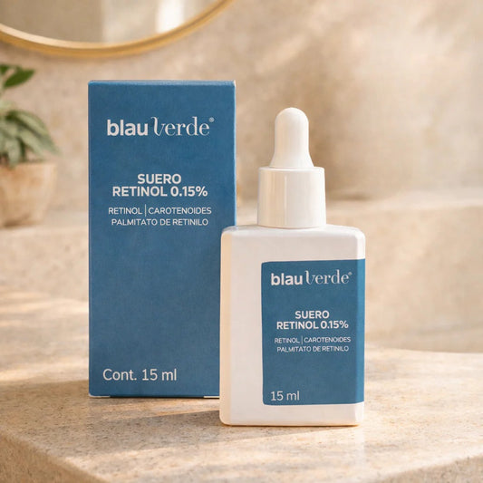 vista frontal de suero retinol 0.15 Blauverde disponible en Blumma