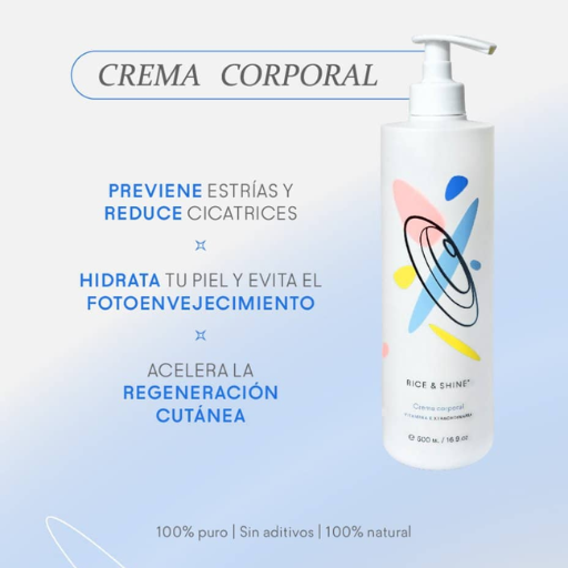 beneficios de la crema corporal con vitamina e rice and shine disponible en blumma