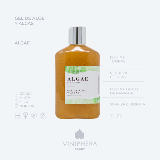 Gel de aloe y algas algae